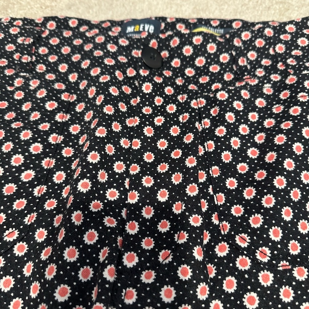 Maeve Black Wide-Leg Pants with Pink Dot Print - Picture 7 of 8